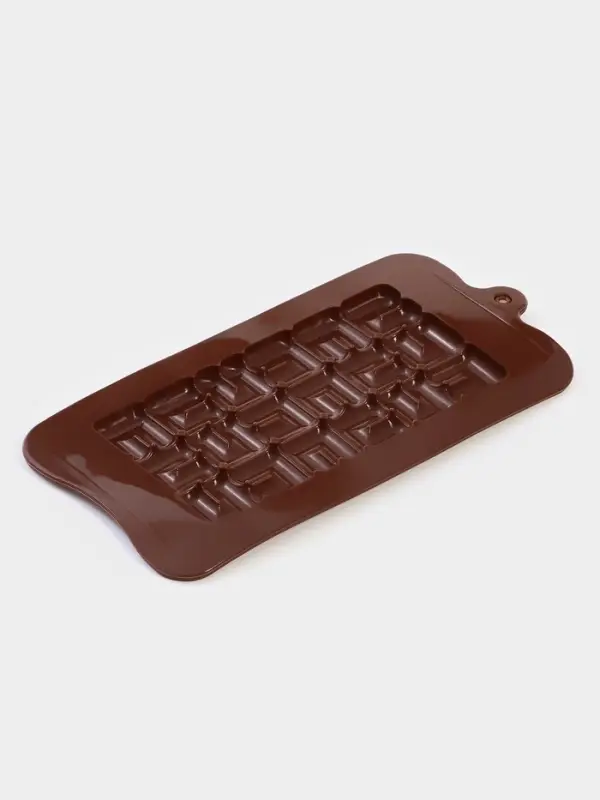 Форма для шоколада Доляна «Лабиринт», силикон, 22×11×1 см, 18 ячеек, коричневая