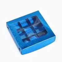 Коробка для конфет &laquo;Синие звёздочки&raquo;, 14.5&times;14.5&times;3.5 см