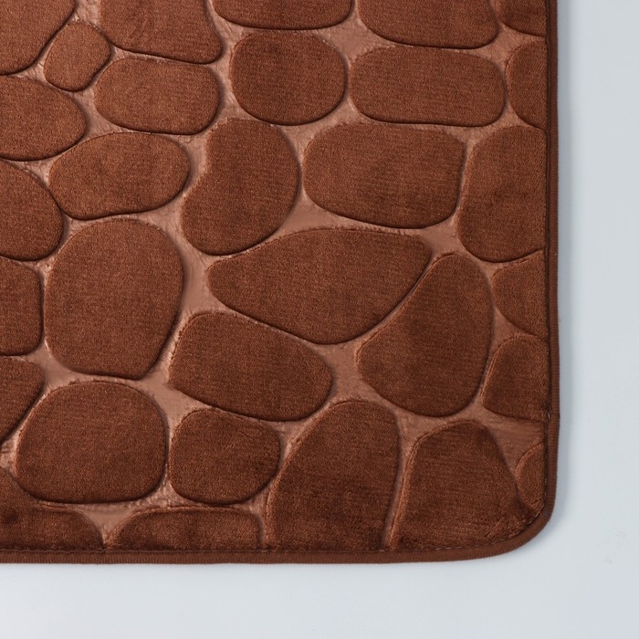 Коврик для ванной и туалета SAVANNA Memory foam, 50×80 см, цвет коричневый Коврик для ванной и туалета SAVANNA Memory foam, 50×80 см, цвет коричневый