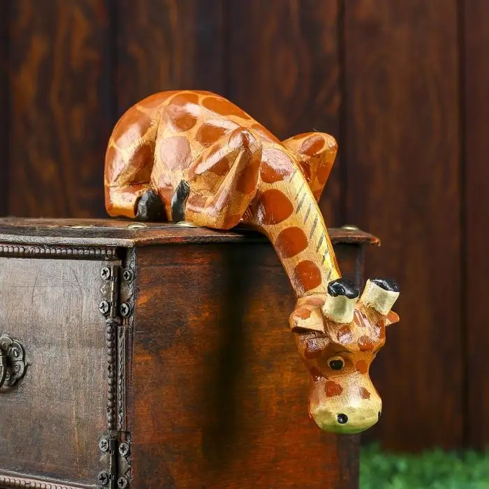 Сувенир &laquo;Жираф Стёпа подглядывает&raquo;, 14&times;14&times;5 см, дерево