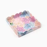 Коробка для печенья, кондитерская упаковка с пластиковой крышкой, Good day, 18&times;18&times;3 см