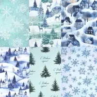 Набор упаковочной бумаги с наклейками, 6 листов, &laquo;Новый год&raquo;, 70&times;100 см