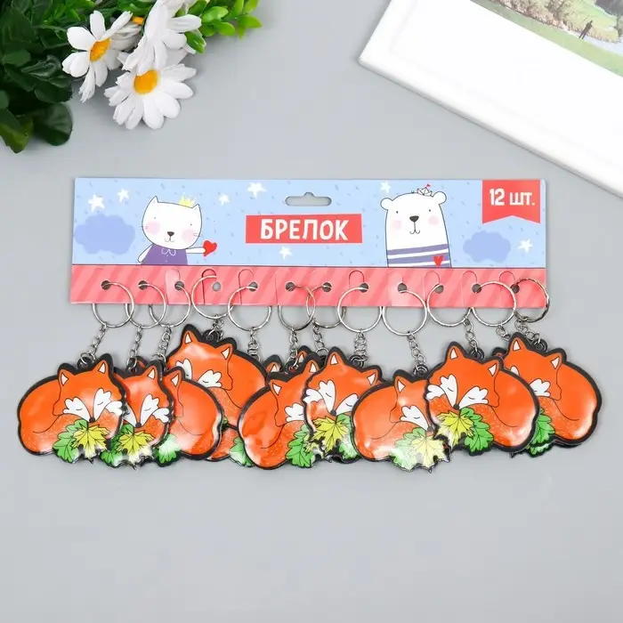 Брелок PVC Брелок PVC "Спящий лисёнок" 5,8х6,4 см