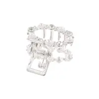 Крабик для волос &laquo;Мелани&raquo;, овал, 2.5 см, серебристо-белый