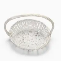 Корзина плетёная для хранения Osier, лоза, с ручкой, белая, набор 3 шт., Greengo