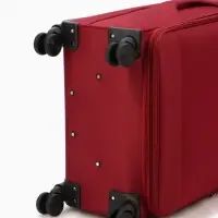 Чемодан на колёсах TEXTURA, кодовый замок, текстильный, с увеличением, 47&times;30&times;78 см, 28", красный