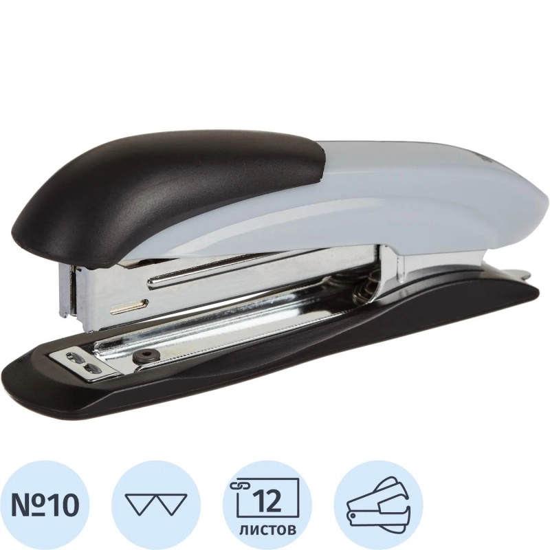 Степлер Attache №10 до 12л., серый антистеп