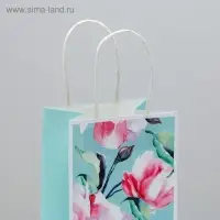 Пакет подарочный крафтовый, упаковка, «Happy & Love», 12 х 21 х 9 см