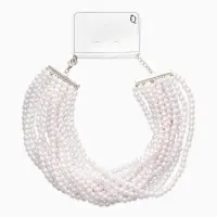Чокер-бусы многослойный &laquo;Жемчужная императрица&raquo;, 12 рядов, №6, L=30 см+10 см, белый в серебре