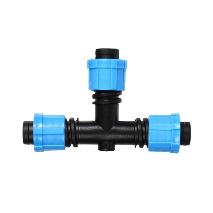 Соединитель Т-образный для капельной ленты, 16 мм — 16 мм — 16 мм, пластик, Greengo Соединитель Т-образный для капельной ленты, 16 мм — 16 мм — 16 мм, пластик, Greengo