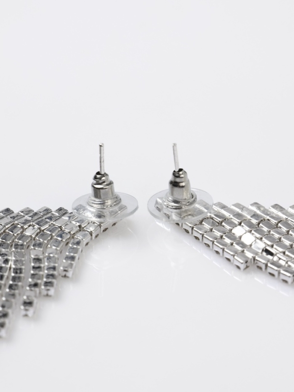 Серьги висячие со стразами «Вечное сияние» крылья, цвет белый в серебре Серьги висячие со стразами «Вечное сияние» крылья, цвет белый в серебре