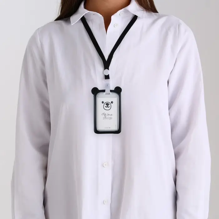 Чехол для бейджа с ушками &laquo;Мишка&raquo;, 7 х 12 см