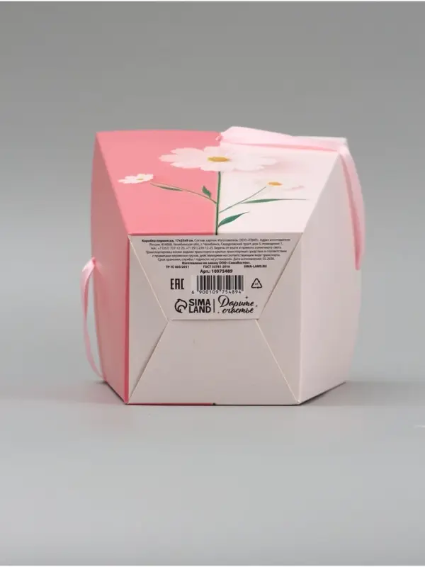 Переноска для цветов на лентах Present, 17 х 25 х 9 см