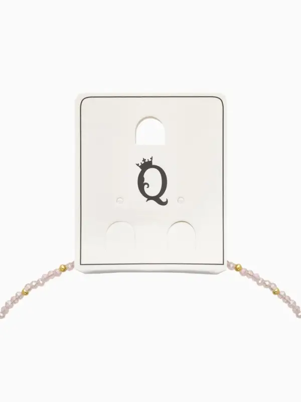 Чокер «Хрусталь» бусины, светло-розовый в золоте, 37 см + 5 см доп, цепочка