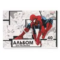 Альбом для рисования на склейке, А4, 40 листов, 90 г/м&sup2;, 2 штуки, &laquo;Паутина&raquo;