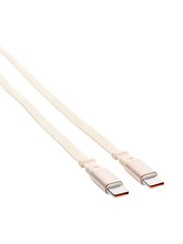 Кабель Type-C -Type-C, 2 А, автоматическое сворачивание, 1 м, жёлтый