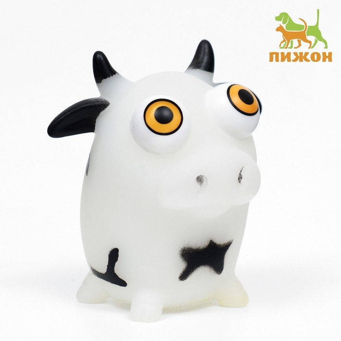 Игрушка для собак Игрушка для собак "Корова" 12 см, белая/чёрная