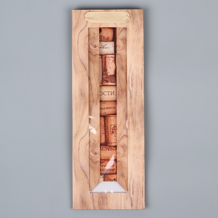 Пакет подарочный под бутылку, упаковка, «Пожелания», 36 х 13 х 10 см Пакет подарочный под бутылку, упаковка, «Пожелания», 36 х 13 х 10 см