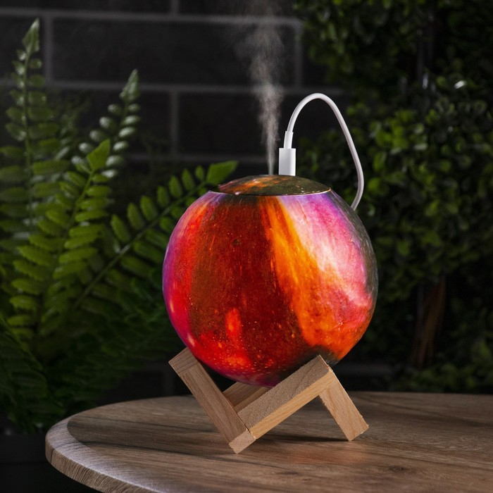 Увлажнитель-ночник Luazon HM-5, ультразвуковой  Увлажнитель-ночник Luazon HM-5, ультразвуковой "Планета", 2 Вт, 0.8 л, от USB