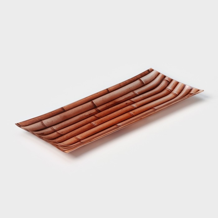 Набор стеклянных блюд «Бамбук золотой», 35,5×14×2 см, 18,5×8,5×1,5 см Набор стеклянных блюд «Бамбук золотой», 35,5×14×2 см, 18,5×8,5×1,5 см