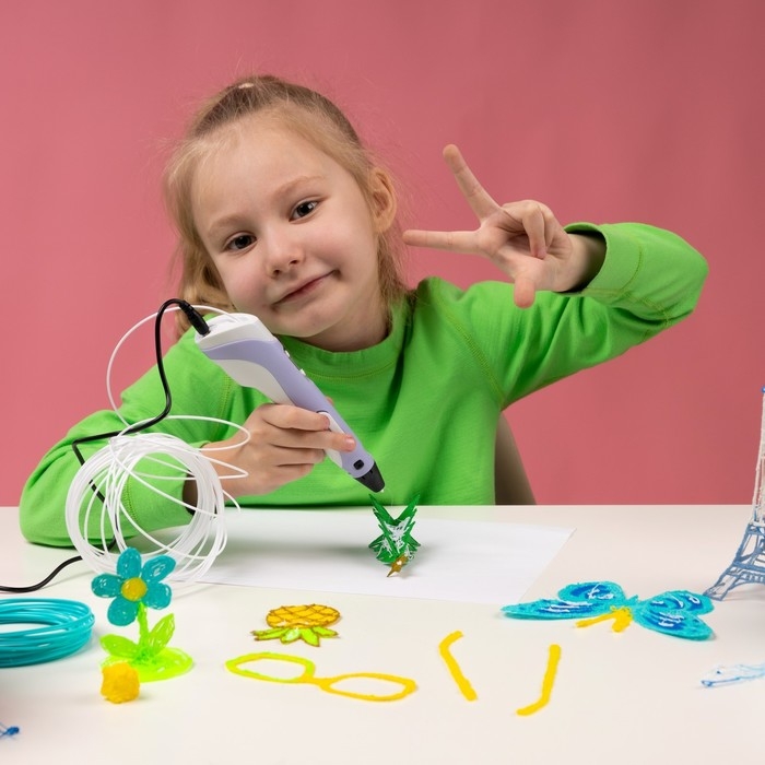 3D ручка Luazon, дисплей, работа с ABS и PLA, пластик в комплекте, фиолетовая 3D ручка Luazon, дисплей, работа с ABS и PLA, пластик в комплекте, фиолетовая