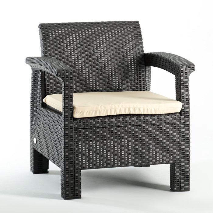 Набор садовой мебели Набор садовой мебели "Ливадия" 3 предмета: 2 кресла, стол, темно-коричневый