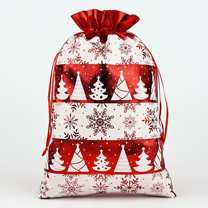 Мешочек подарочный парча «Новогодний орнамент», красный, 20 х 30 см, Новый год Мешочек подарочный парча «Новогодний орнамент», красный, 20 х 30 см, Новый год