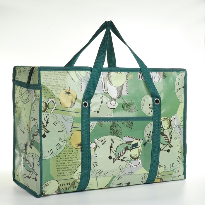 Сумка хозяйственная на молнии, наружный карман, цвет зелёный Сумка хозяйственная на молнии, наружный карман, цвет зелёный