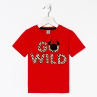 Футболка детская "Go wild" Минни Маус, рост 98-104, красный