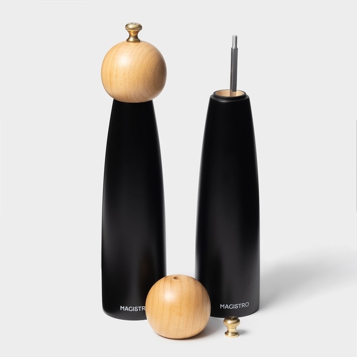 Набор мельниц для специй  Набор мельниц для специй "Ollander" 2 шт. 27см, цвет черный