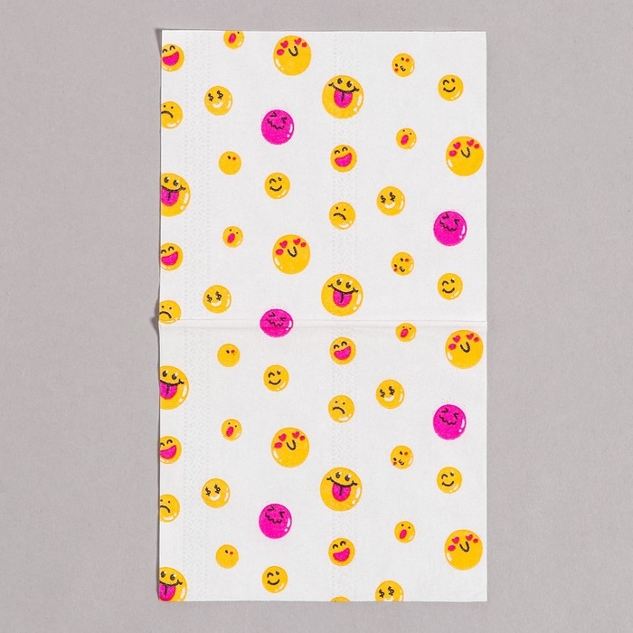 Салфетки бумажные Салфетки бумажные "Смайл", 60 шт в пакете, трёхслойные