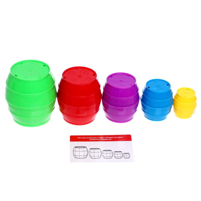 Развивающий набор «Цветные бочонки», по типу матрёшки, набор маркеров, карточки пиши-стирай Развивающий набор «Цветные бочонки», по типу матрёшки, набор маркеров, карточки пиши-стирай