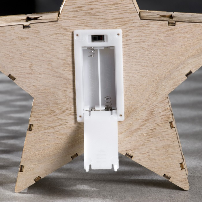 Светодиодная фигура «Звезда с оленем» 21 × 21 × 5 см, дерево, батарейки АААх2 (не в комплекте), свечение тёплое белое Светодиодная фигура «Звезда с оленем» 21 × 21 × 5 см, дерево, батарейки АААх2 (не в комплекте), свечение тёплое белое