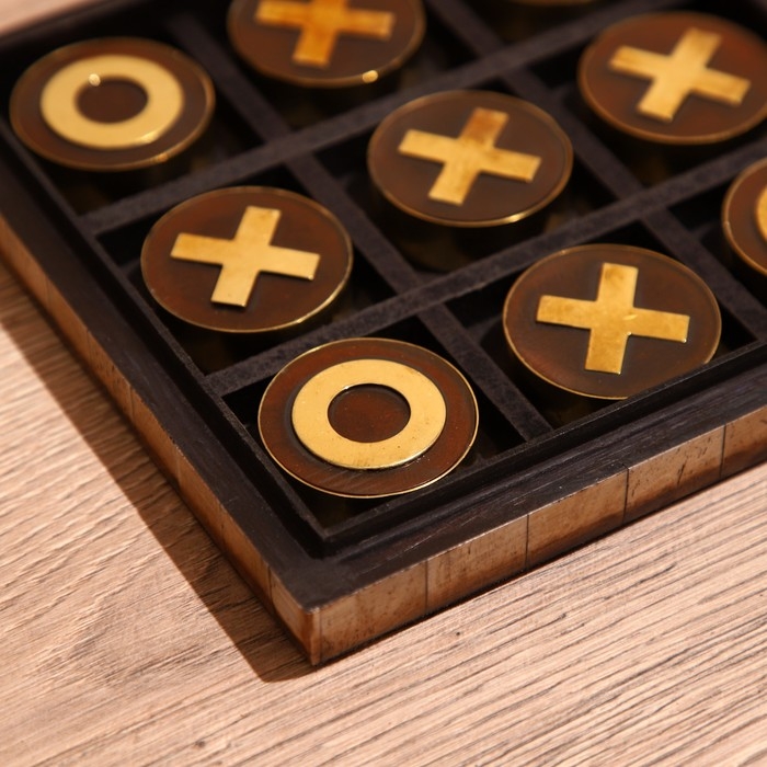 Игра настольная  Игра настольная "Крестики-нолики" 16х16 см, полирезин, кость