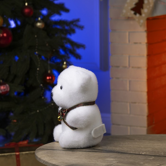 Светодиодная фигура «Медведь с бантиком» 12 × 20 × 7 см, флок, батарейки CR2032х2 (в комплекте), свечение тёплое белое Светодиодная фигура «Медведь с бантиком» 12 × 20 × 7 см, флок, батарейки CR2032х2 (в комплекте), свечение тёплое белое