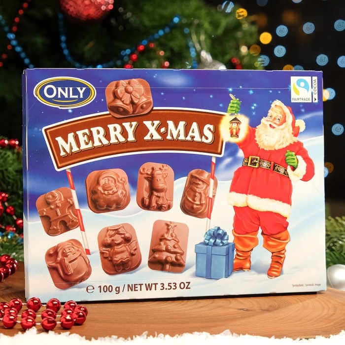 Шоколад молочный фигурный Merry Christmas, 100 г, Новый год Шоколад молочный фигурный Merry Christmas, 100 г, Новый год