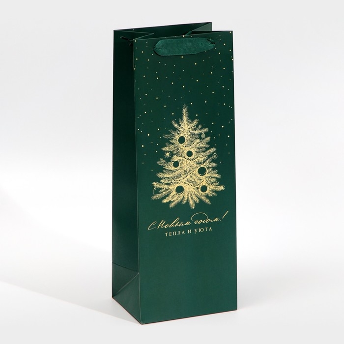 Пакет под бутылку «Тепла и уюта», 13 х 36 х 10 см, Новый год Пакет под бутылку «Тепла и уюта», 13 х 36 х 10 см, Новый год