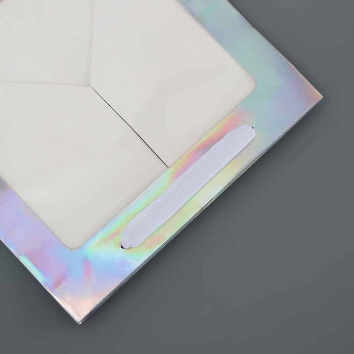 Пакет для торта с квадратным дном и окном, голографический, 25 х 25 х 25 см