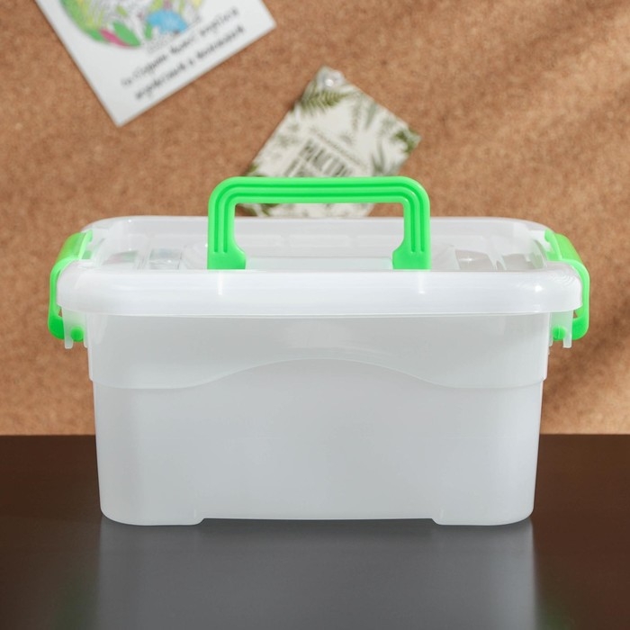 Контейнер для хранения «Дипломат», 20,5×15×9,5 см, крышка с ручкой на защёлке, цвет МИКС Контейнер для хранения «Дипломат», 20,5×15×9,5 см, крышка с ручкой на защёлке, цвет МИКС