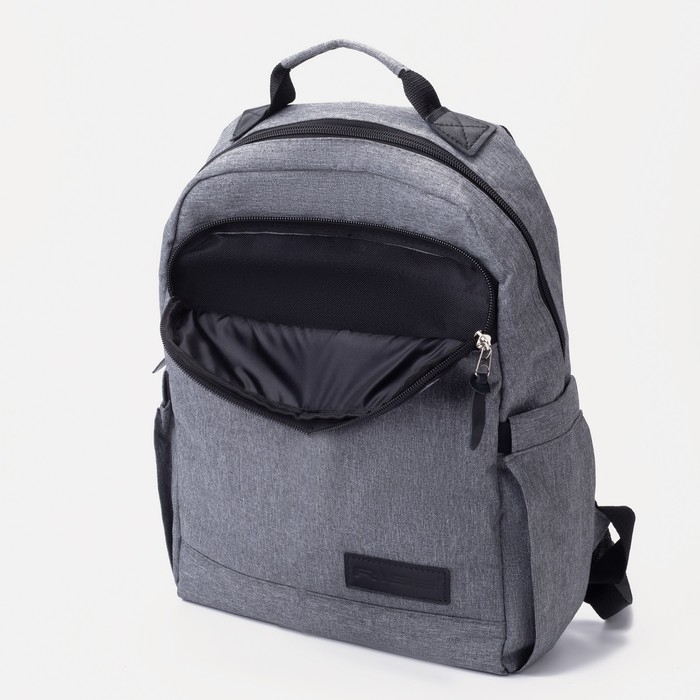 Рюкзак мужской на молнии, RISE, наружный карман, цвет серый Рюкзак мужской на молнии, RISE, наружный карман, цвет серый