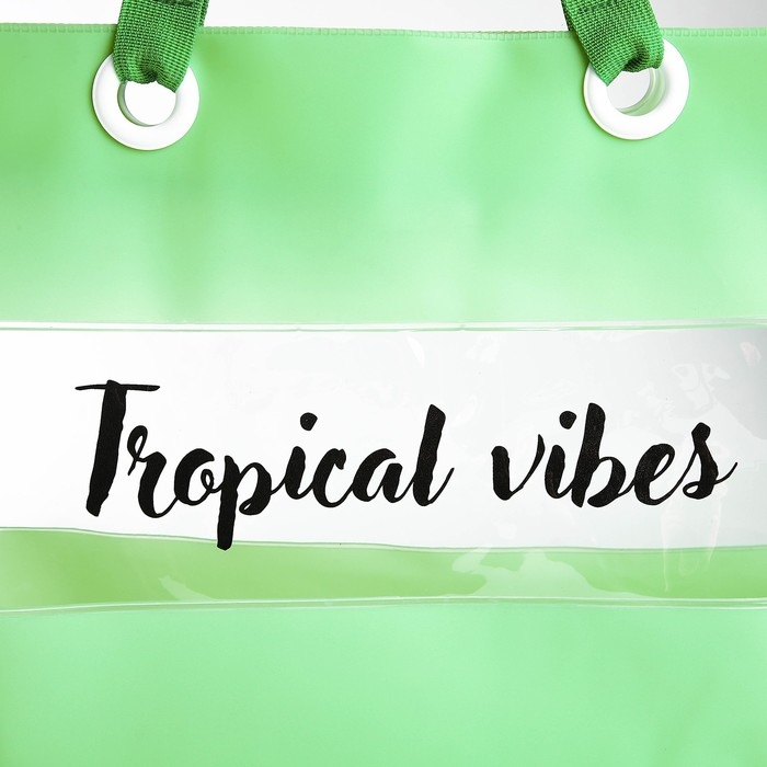 Сумка женская пляжная Tropical vibes, 50х35х11 см, зелёный цвет Сумка женская пляжная Tropical vibes, 50х35х11 см, зелёный цвет