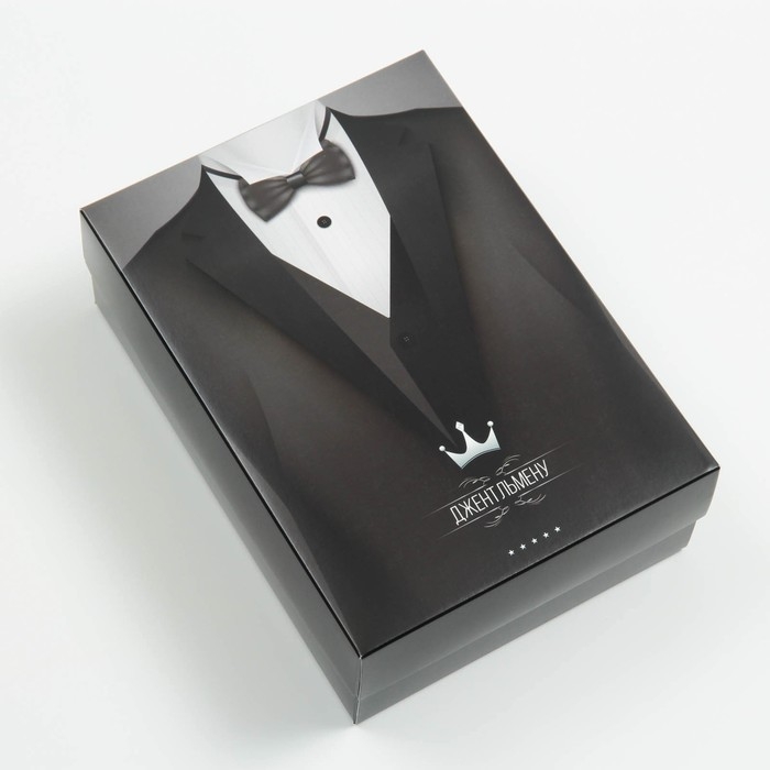 Коробка подарочная, крышка-дно, сборная Коробка подарочная, крышка-дно, сборная "Джентльмен", 21 х 15 х 7 см