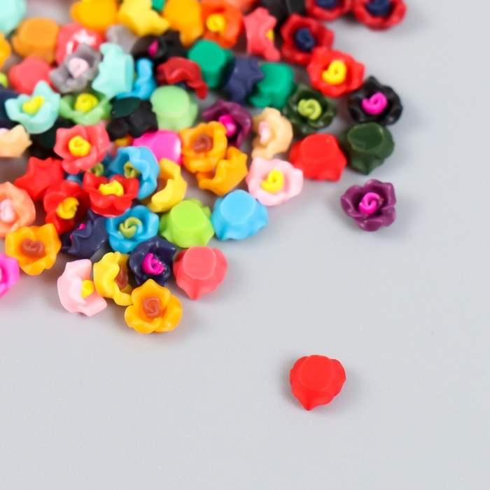 Декор для творчества пластик Декор для творчества пластик "Мини-розочки" набор 100 шт 0,6х0,6 см