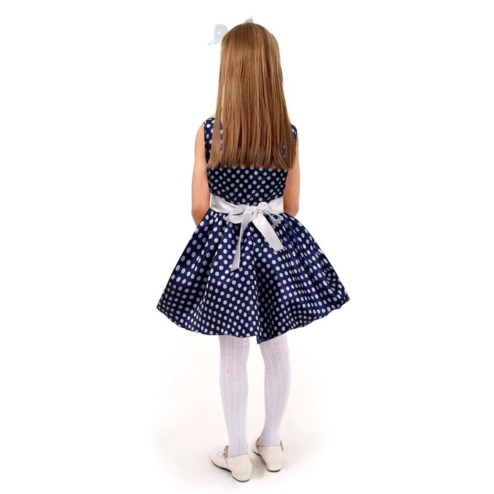 Карнавальный костюм «Стиляги 5», платье синее в белый горох, повязка, р. 36, рост 140 см Карнавальный костюм «Стиляги 5», платье синее в белый горох, повязка, р. 36, рост 140 см