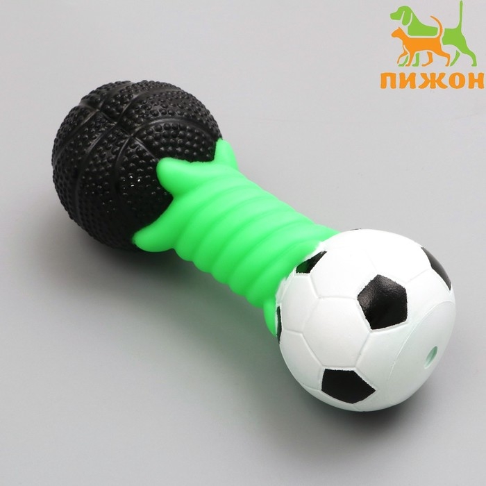 Игрушка пищащая Игрушка пищащая "Гантель большая" для собак, усиленная, 19 см, микс цветов