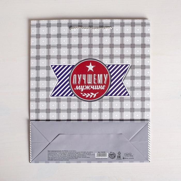 Пакет подарочный ламинированный вертикальный, упаковка, «Стильному мужчине», ML 23 х 27 х 8 см Пакет подарочный ламинированный вертикальный, упаковка, «Стильному мужчине», ML 23 х 27 х 8 см
