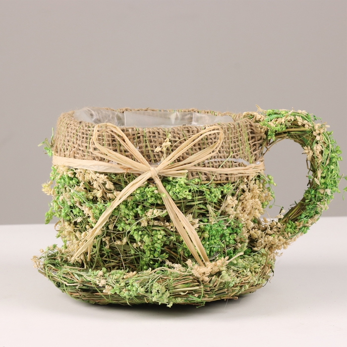 Кашпо, 19 х 16 х 11 см, трава Кашпо, 19 х 16 х 11 см, трава