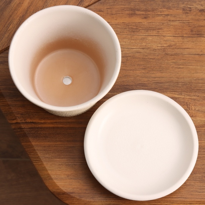 Горшок цветочный Горшок цветочный "Сиена" серый рельеф 0,8 л