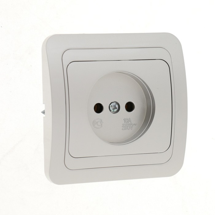 Розетка одноместная Luazon Lighting  Розетка одноместная Luazon Lighting "Орион", 10 А, скрытая, без з/к, серебристая