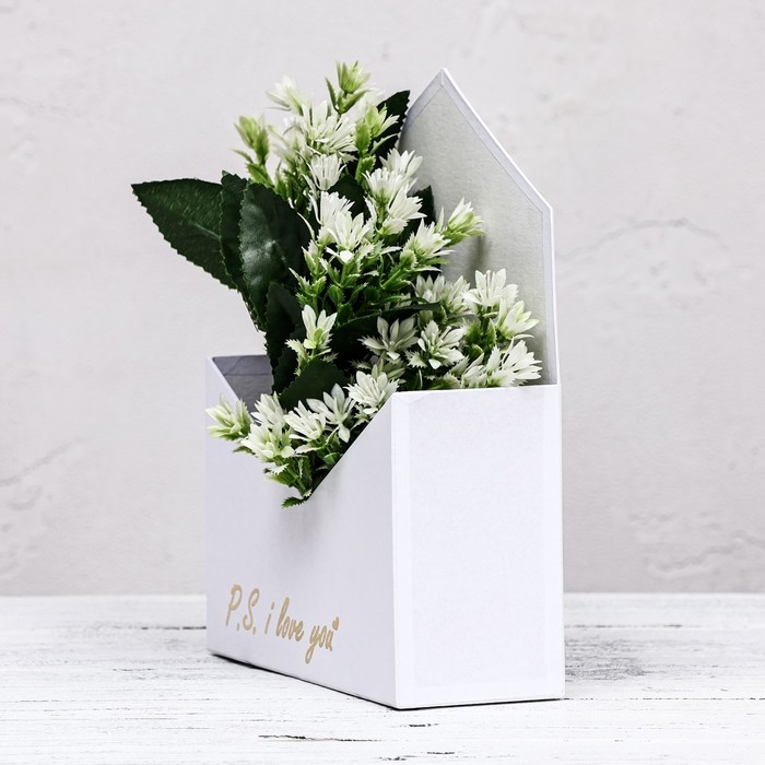 Конверт с золотым тиснением P.S. I love you, белый 18 х 24 х 7 см Конверт с золотым тиснением P.S. I love you, белый 18 х 24 х 7 см